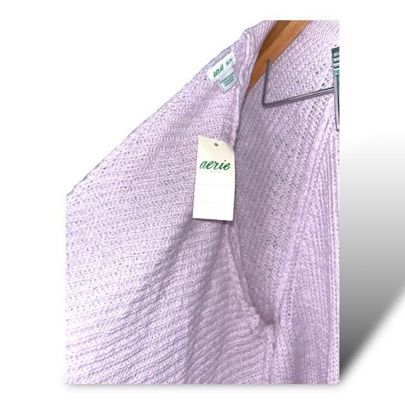 Aerie lilac pink wrap sweater nwt size Xs - Picture 3 of 8